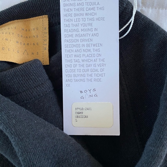 Boys + Arrows Champ Sweatshirt in Obsidian - size Medium - Picture 3 of 4